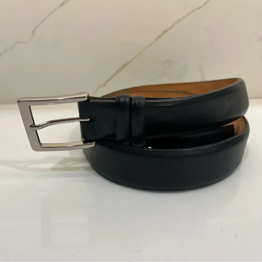 Kenneth Cole Black and Pewter Men's Belt